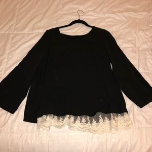 Black Top w/ Lace Bottom
